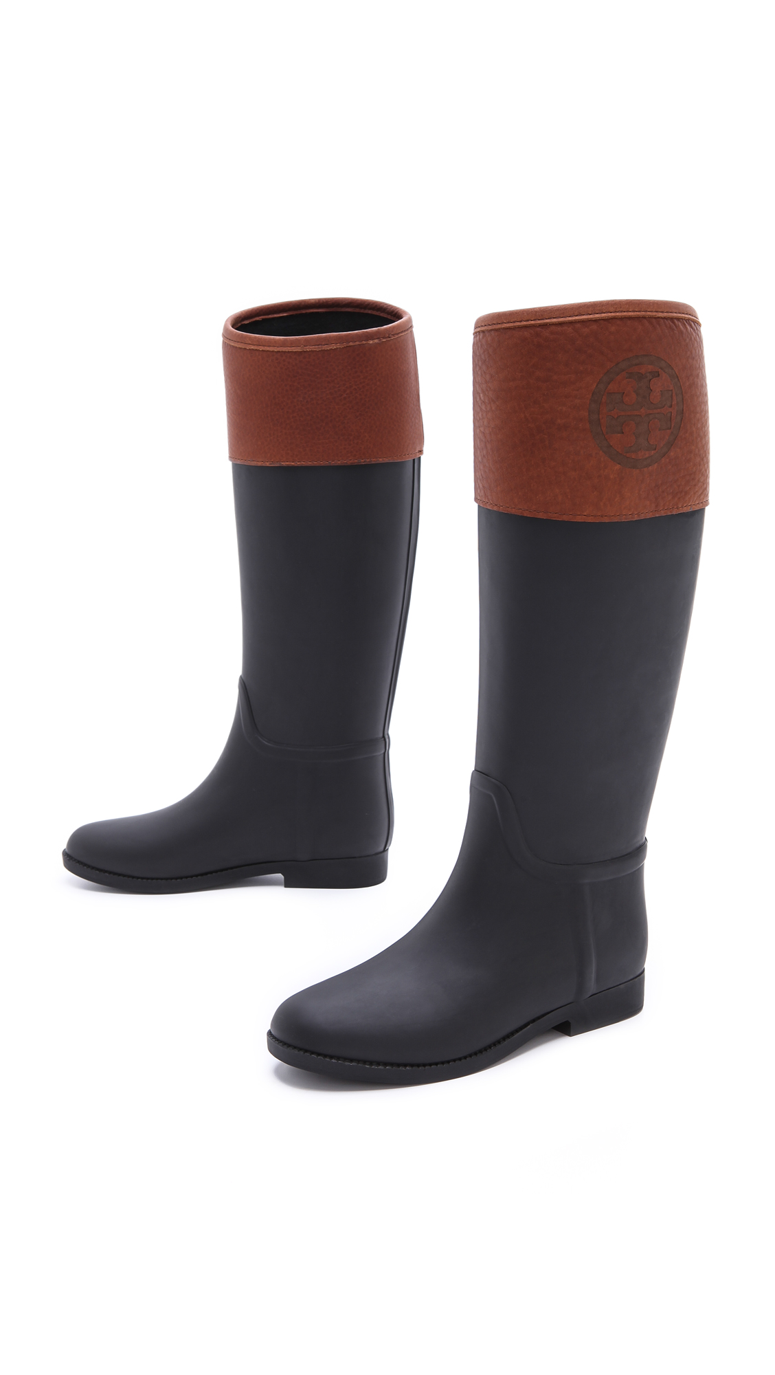 Arriba 36+ imagen tory burch boots brown and black