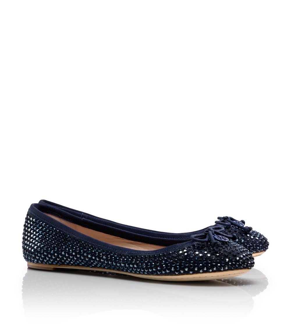 tory burch crystal strap ballet flat
