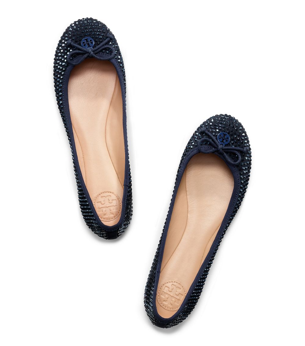 tory burch crystal strap ballet flat