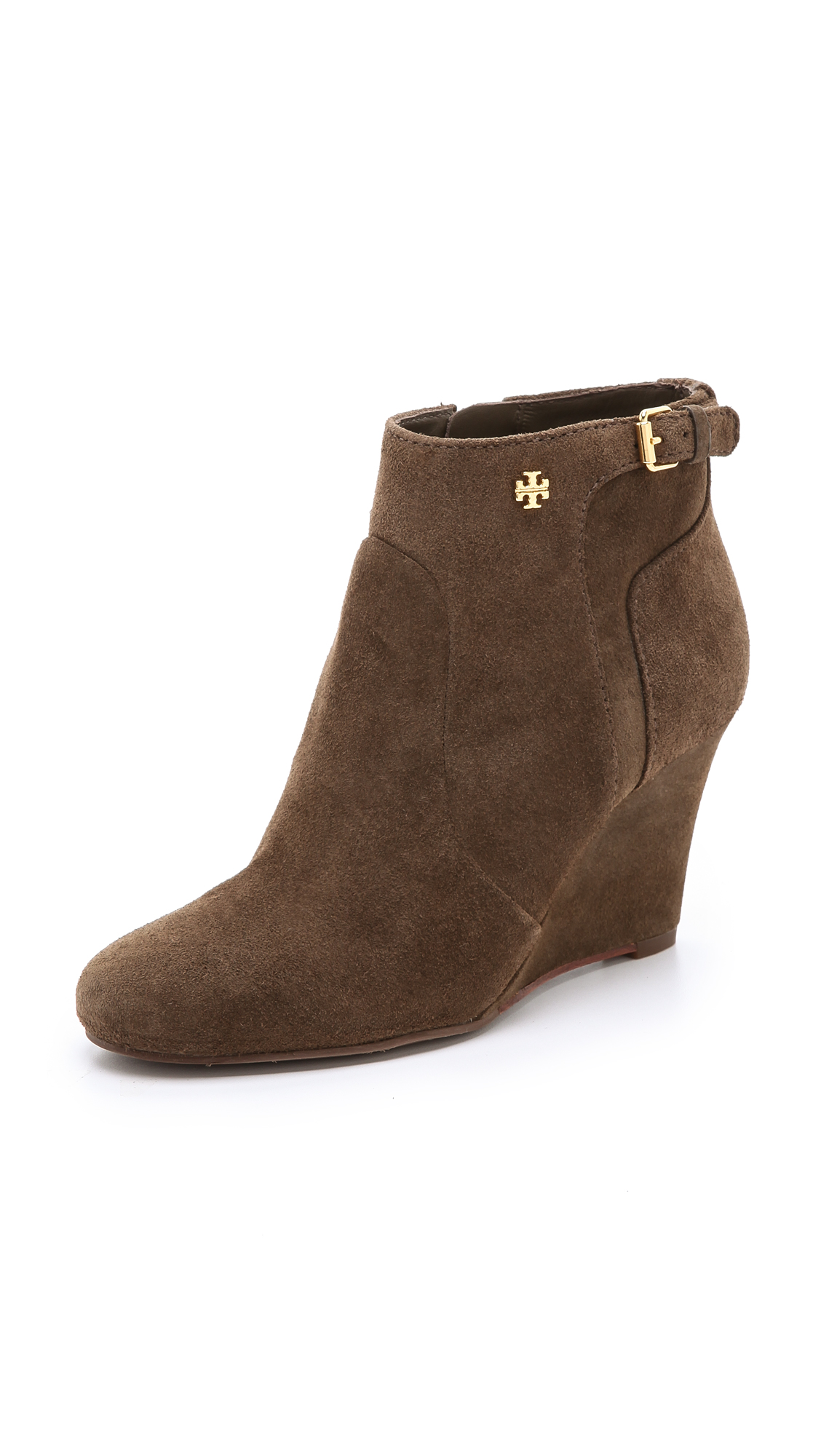 brown wedge booties with fringe