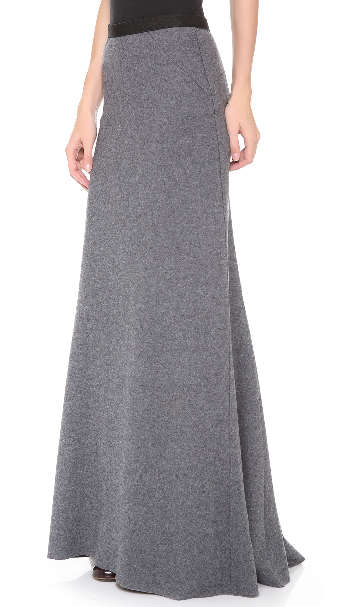 La't by l'agence Long Skirt Grey in Gray (Grey) Lyst