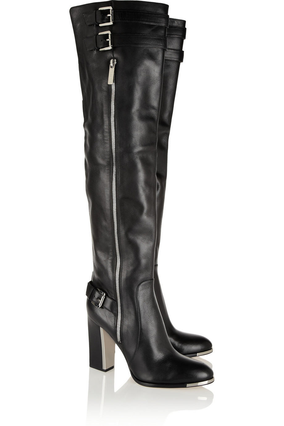 Michael kors Jayla Leather Overtheknee Boots in Black | Lyst