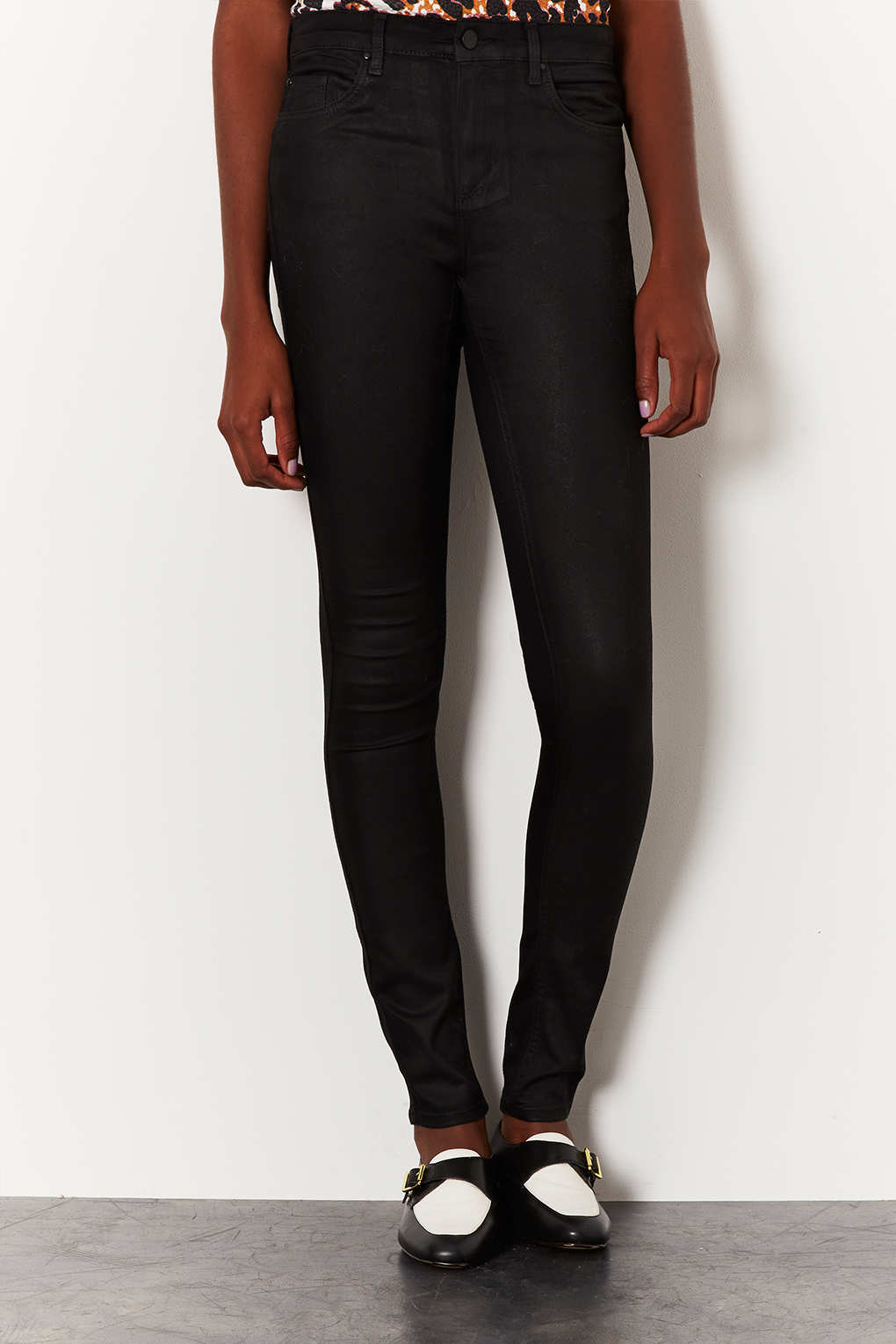 Tall Moto Black Coated Leigh Jeans Lyst