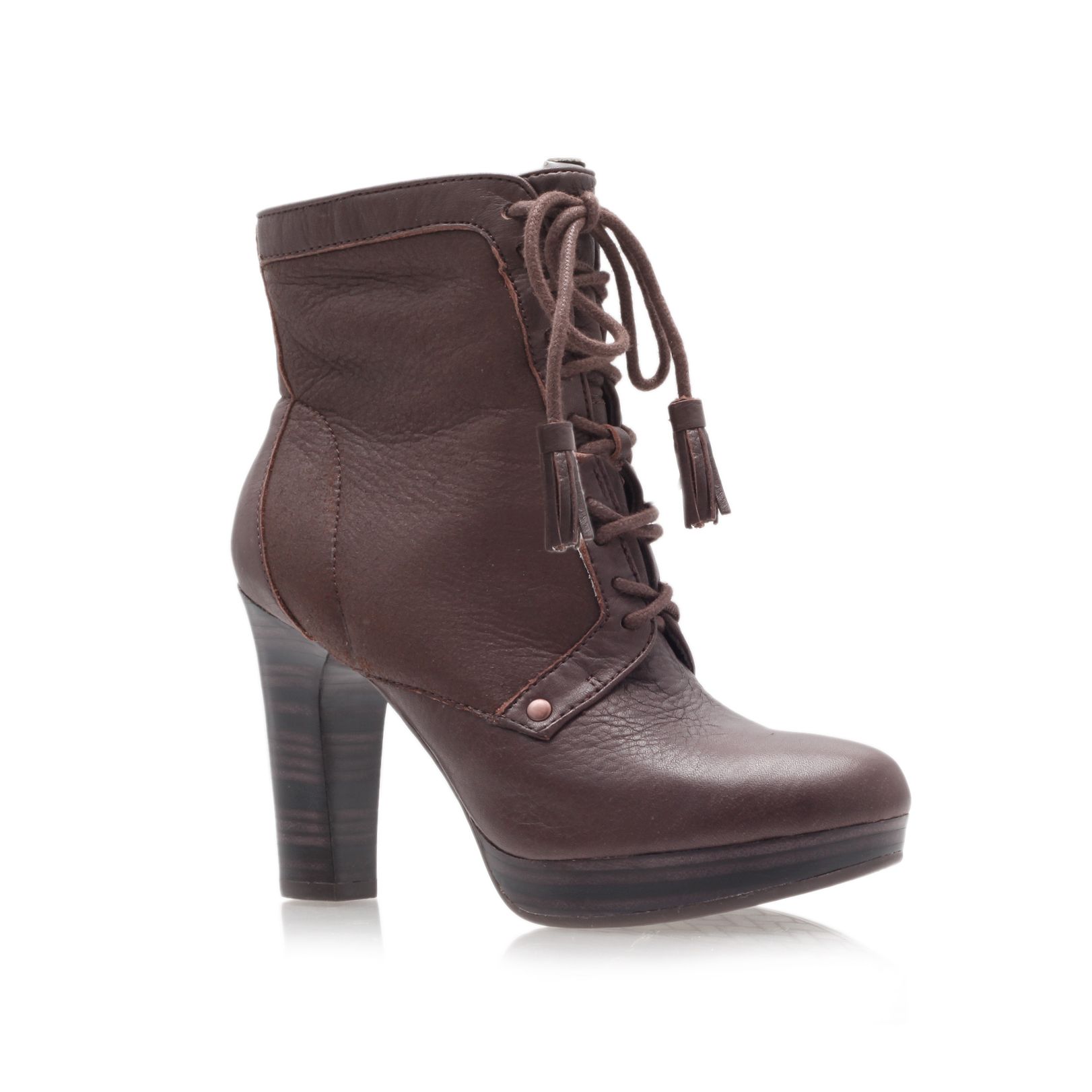 ankle brown boots with heel