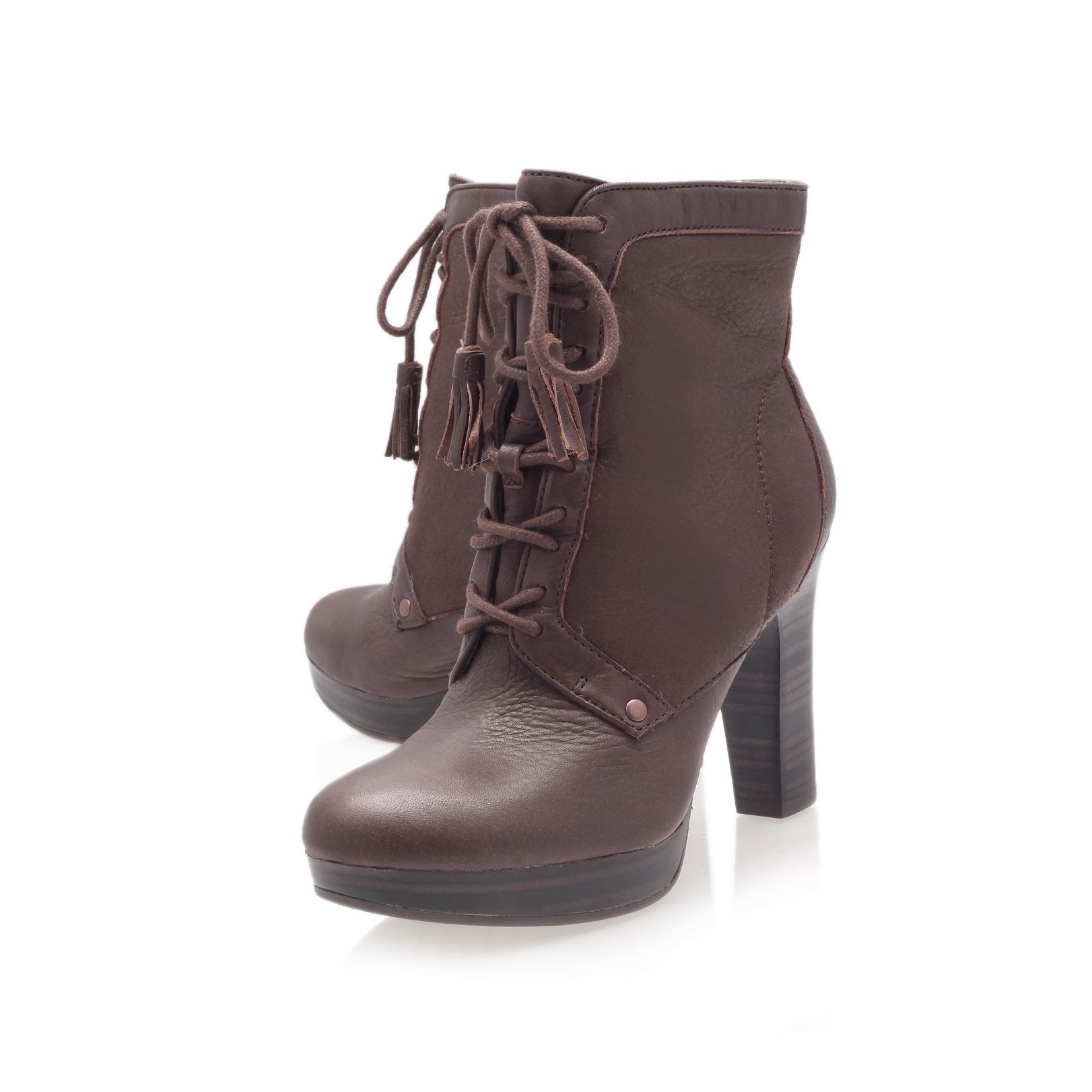 Ugg Shezbie High Heel Ankle Boots in Brown | Lyst