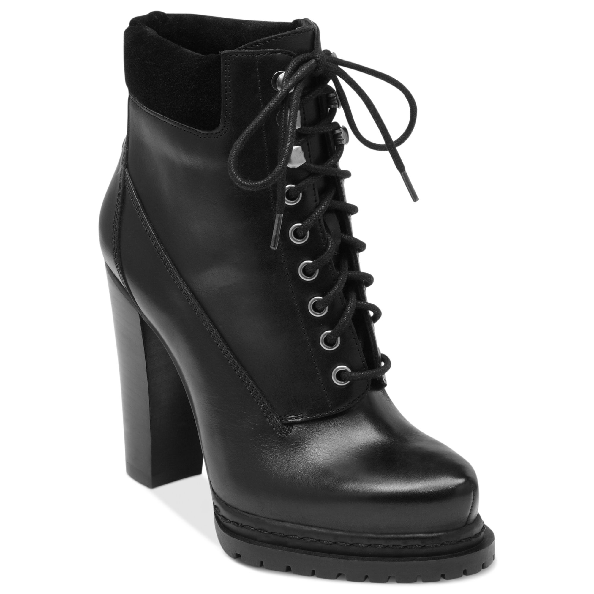 BCBGeneration Martins High Heel Combat Booties in Black | Lyst