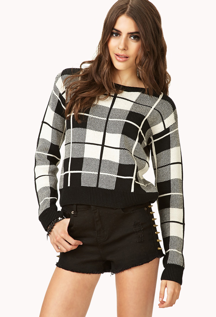Lyst - Forever 21 Standout Plaid Sweater in White