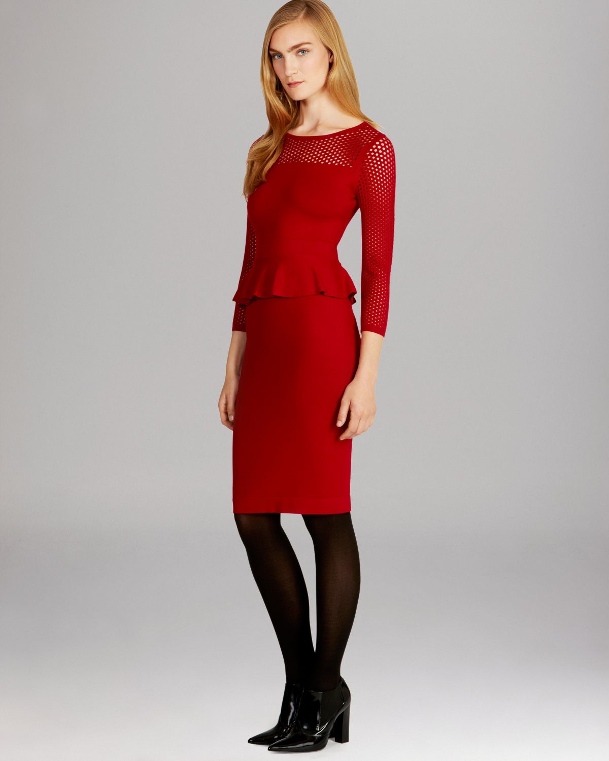 karen millen red knit dress