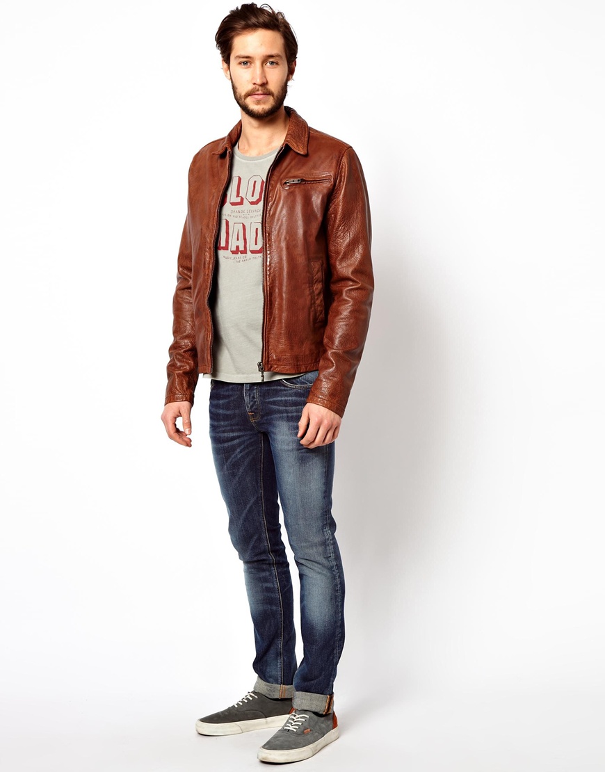cognac leather jacket