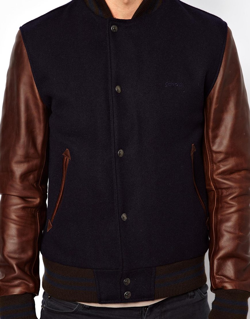 varsity jacket leather sleeves