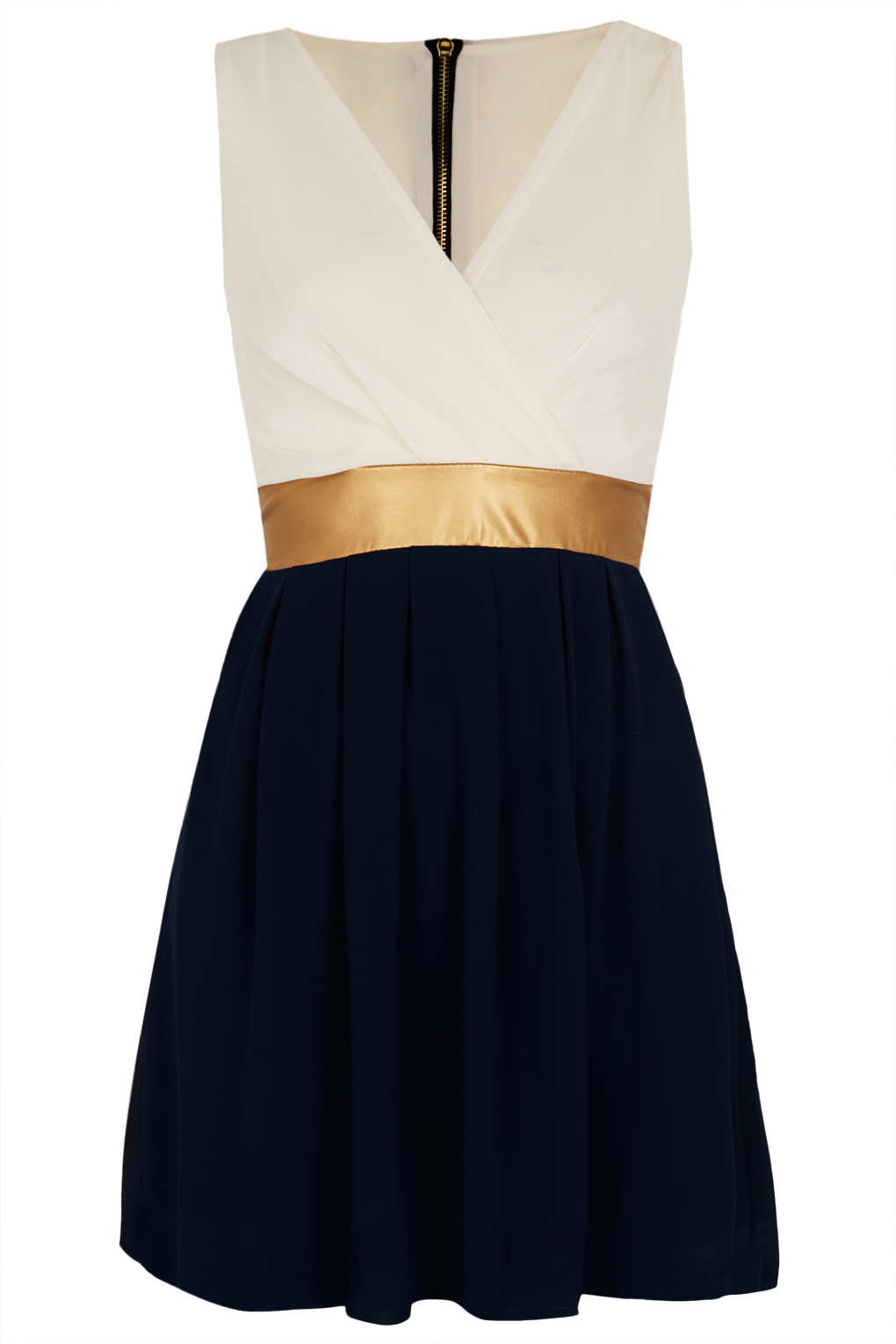 Topshop V Neck Metalic Dress By Wal G in Blue (NAVY BLUE) | Lyst