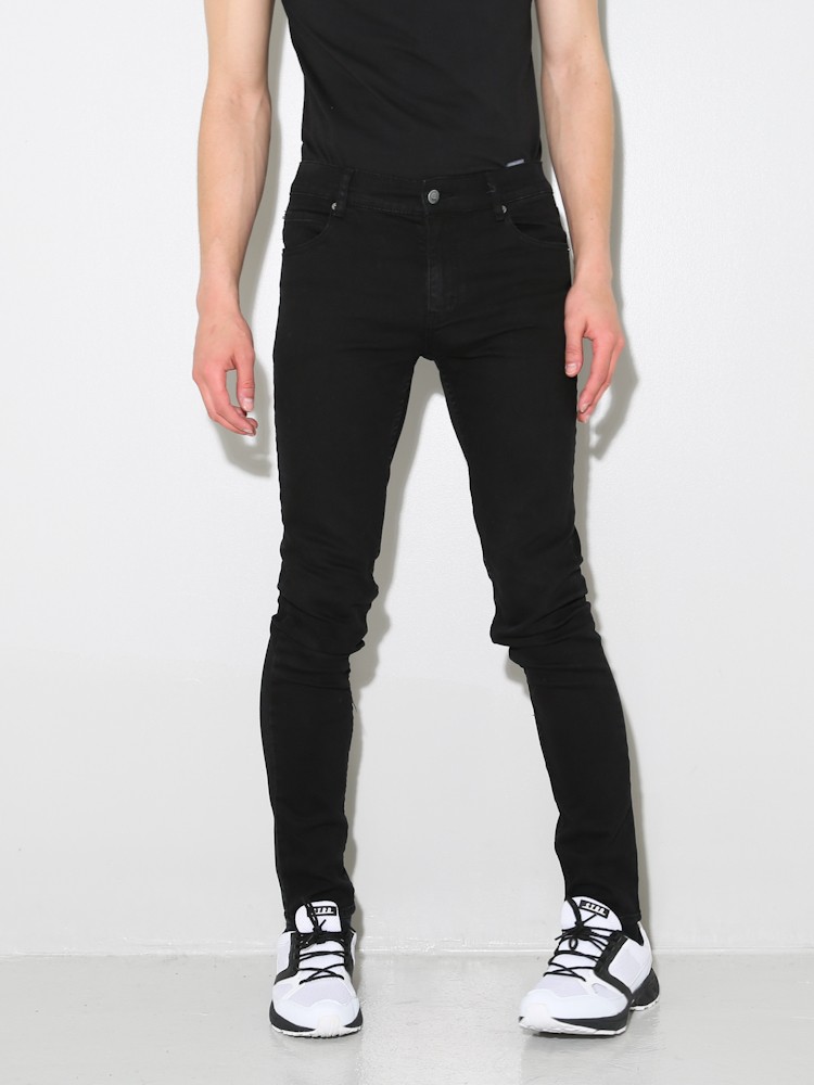 Cheap monday Jeans Him Spray Skinny Fit Black in Black for Men (Destroy
