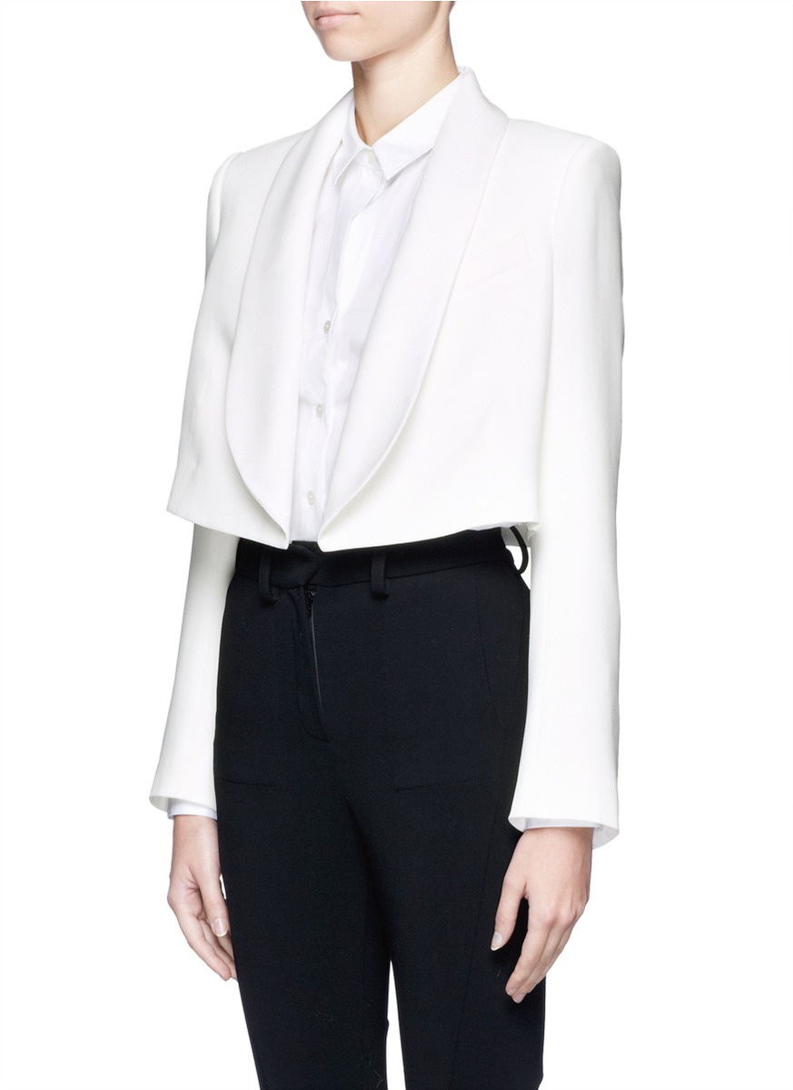 Lyst Chloé Cropped Jacket in White