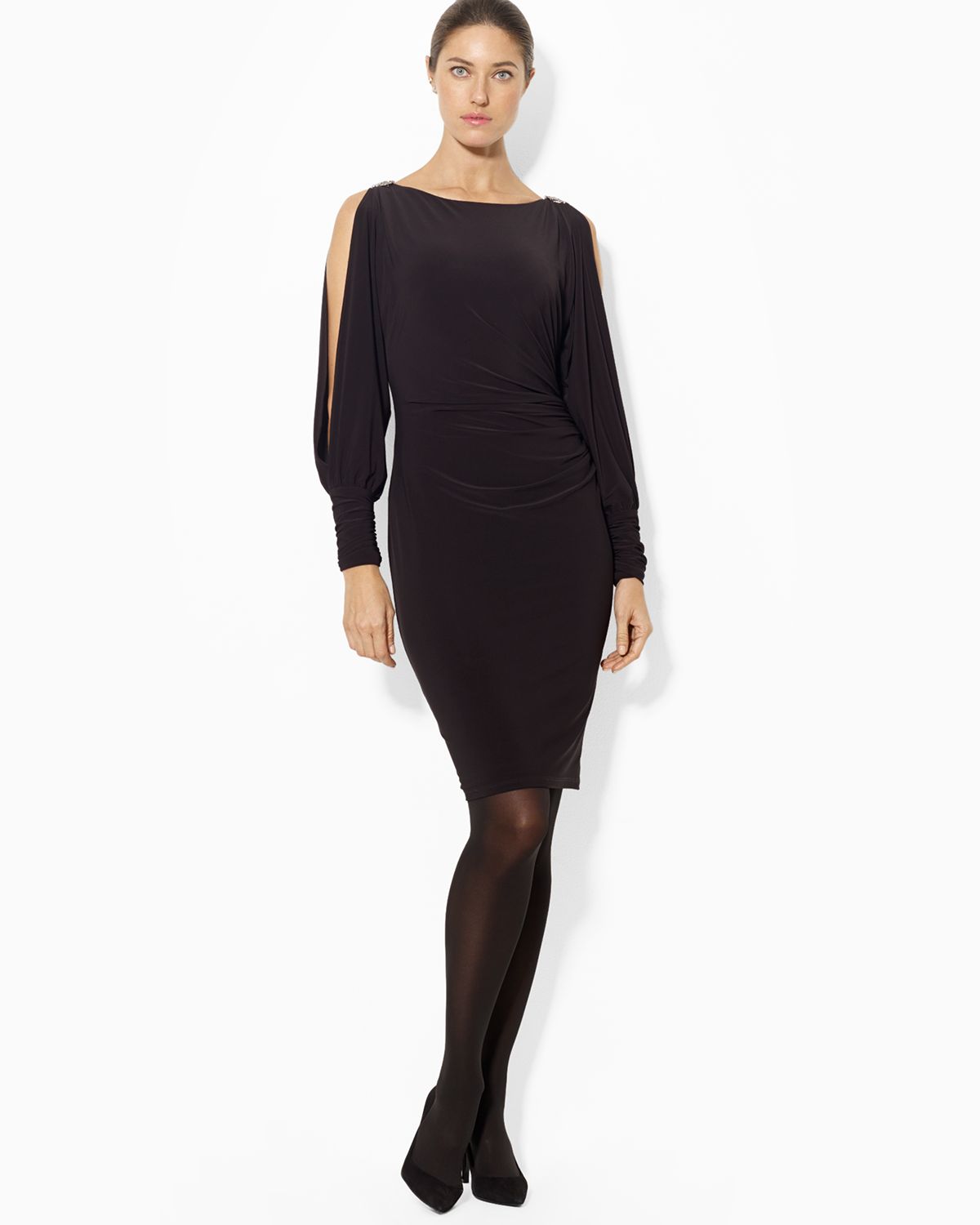ralph lauren black long sleeve dress