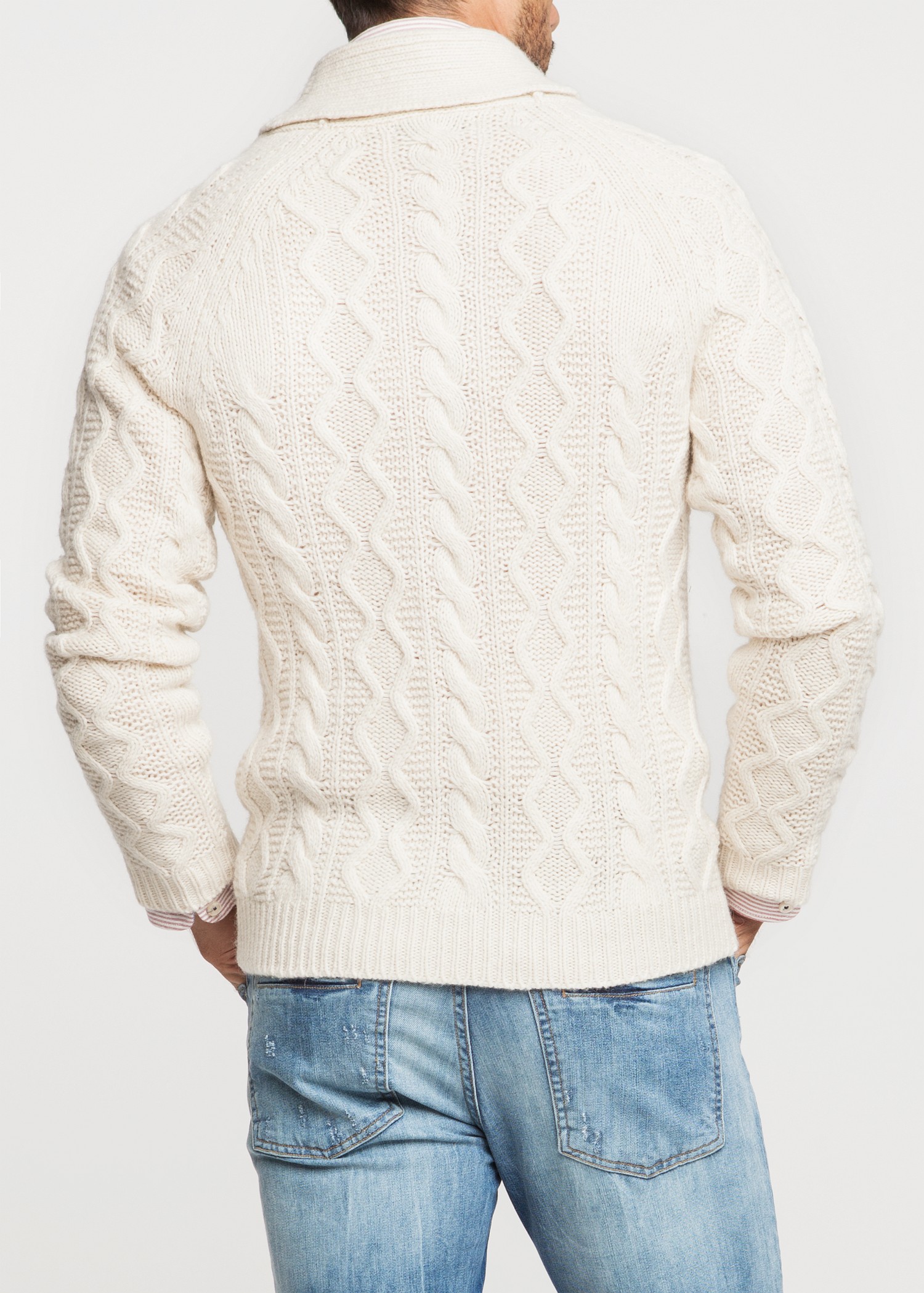 white shawl cardigan