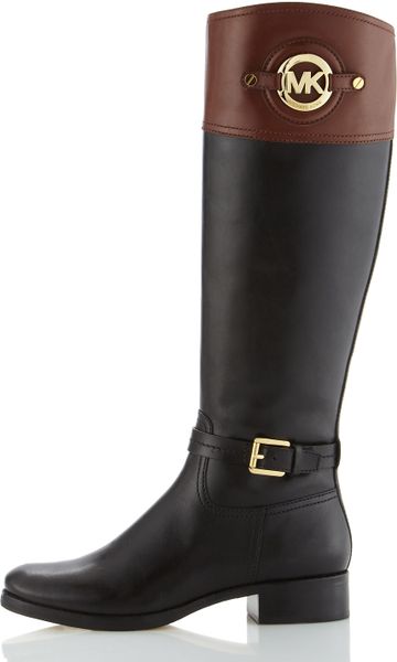 Michael Michael Kors Stockard Leather Riding Boot in Brown (BLACK) | Lyst