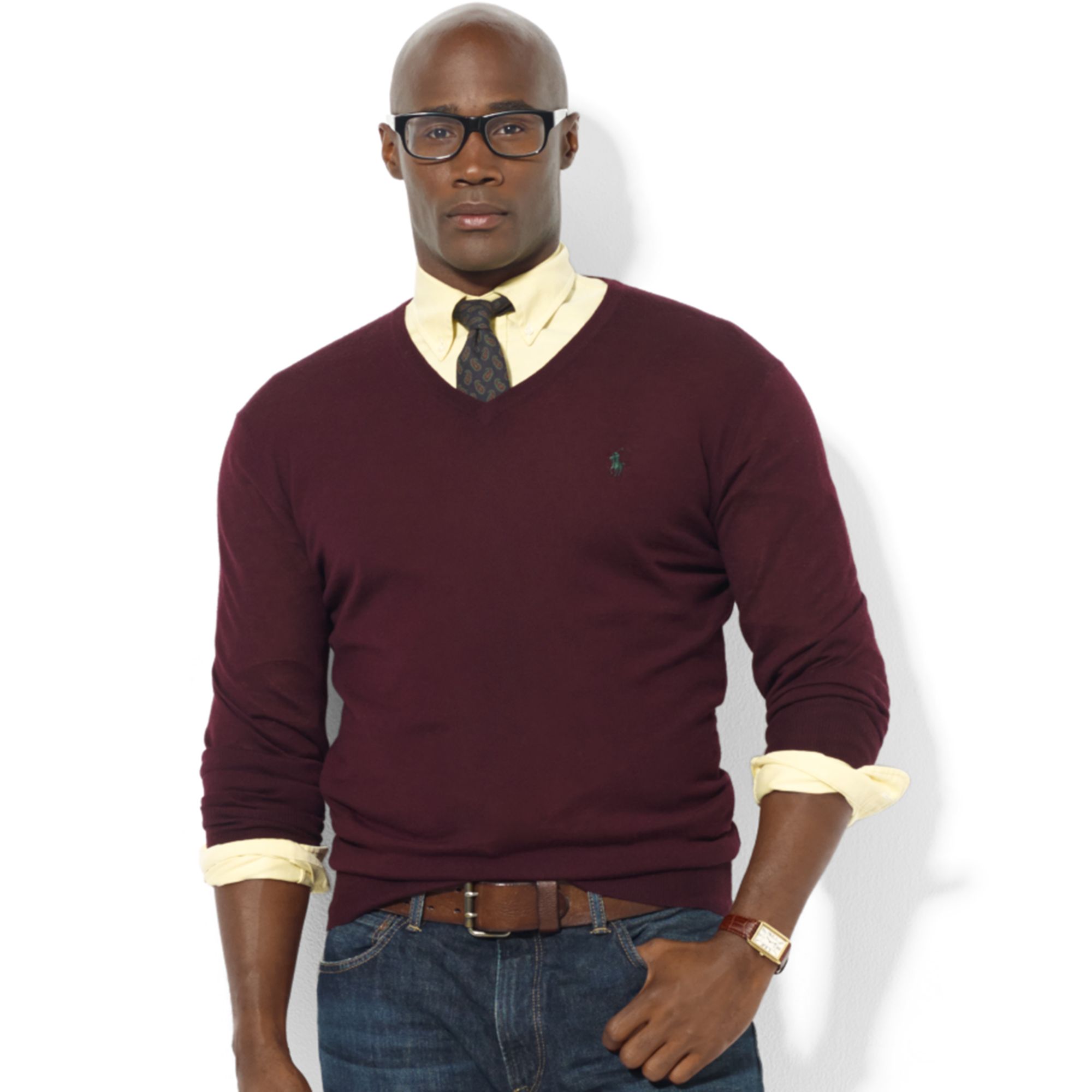 ralph lauren burgundy sweater