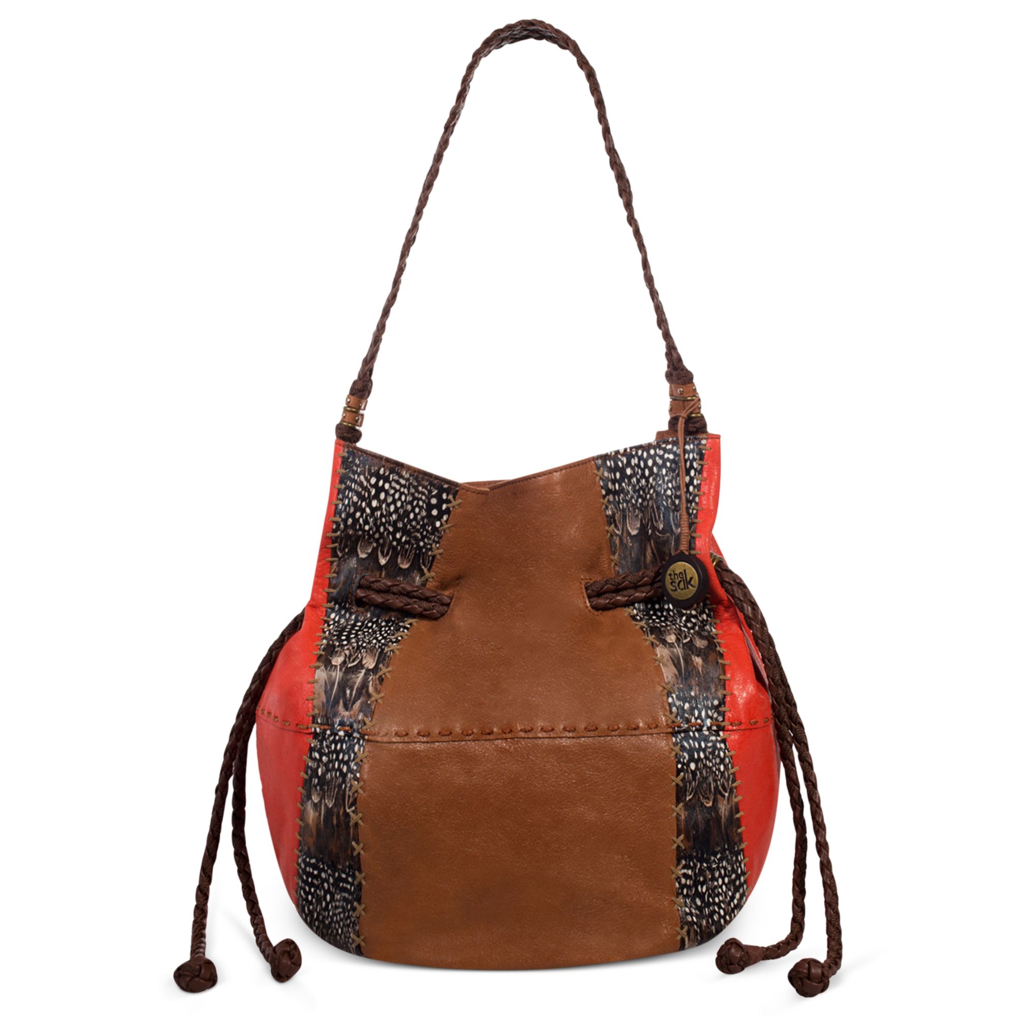 The Sak Indio Leather Drawstring Shoulder Bag in Brown Lyst