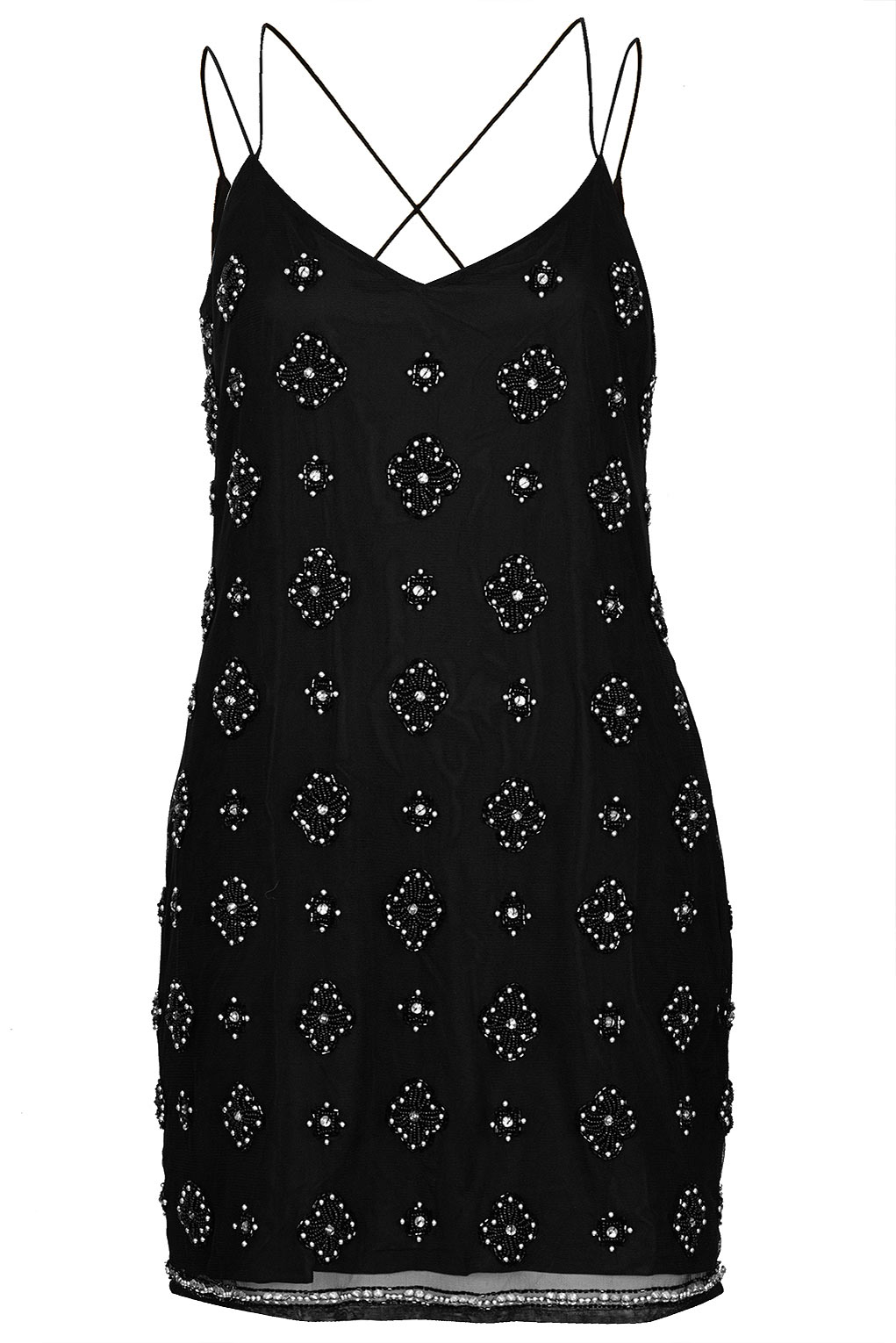 black strappy slip dress