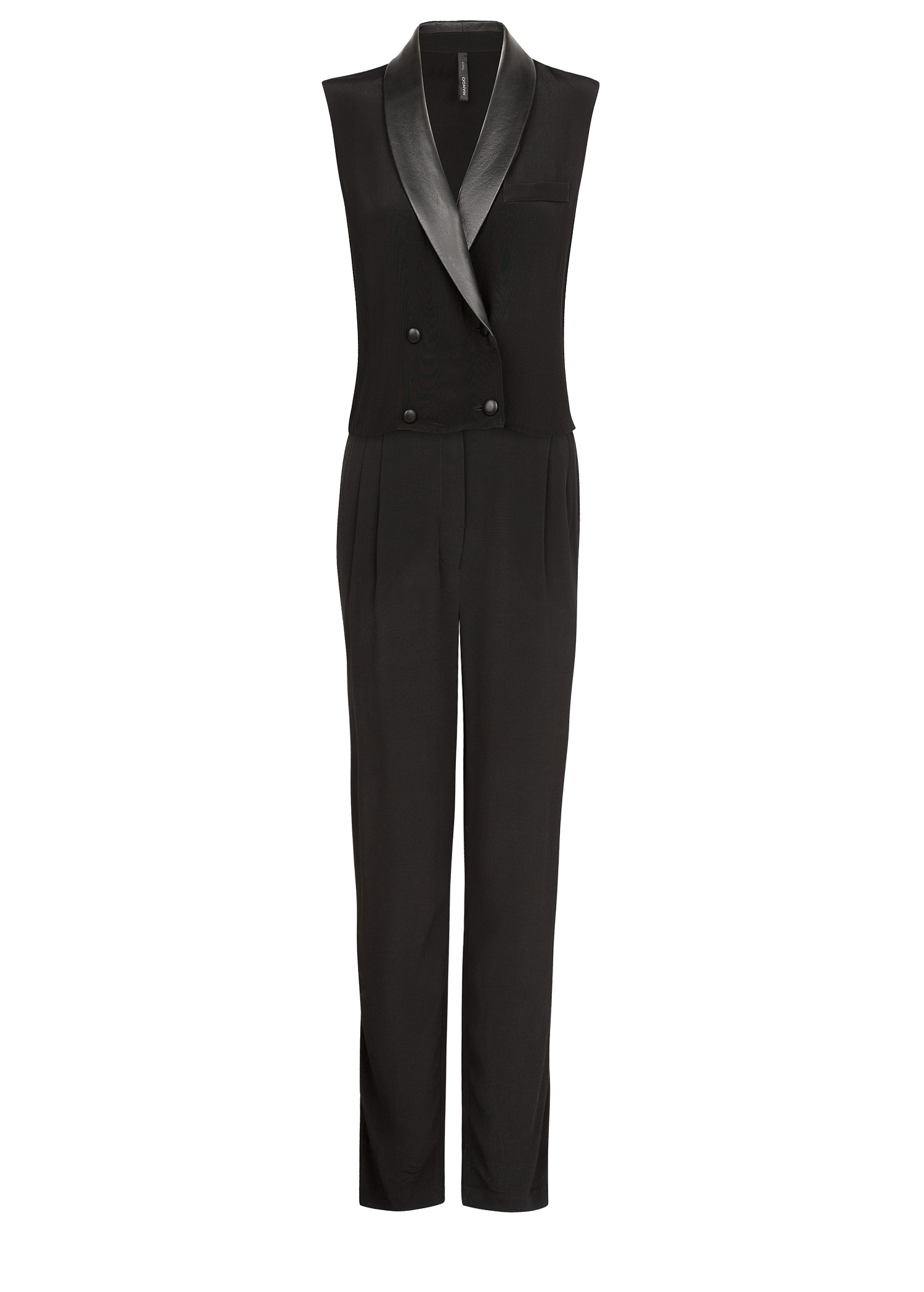 Mango Tuxedo Style Jumpsuit in Black | Lyst