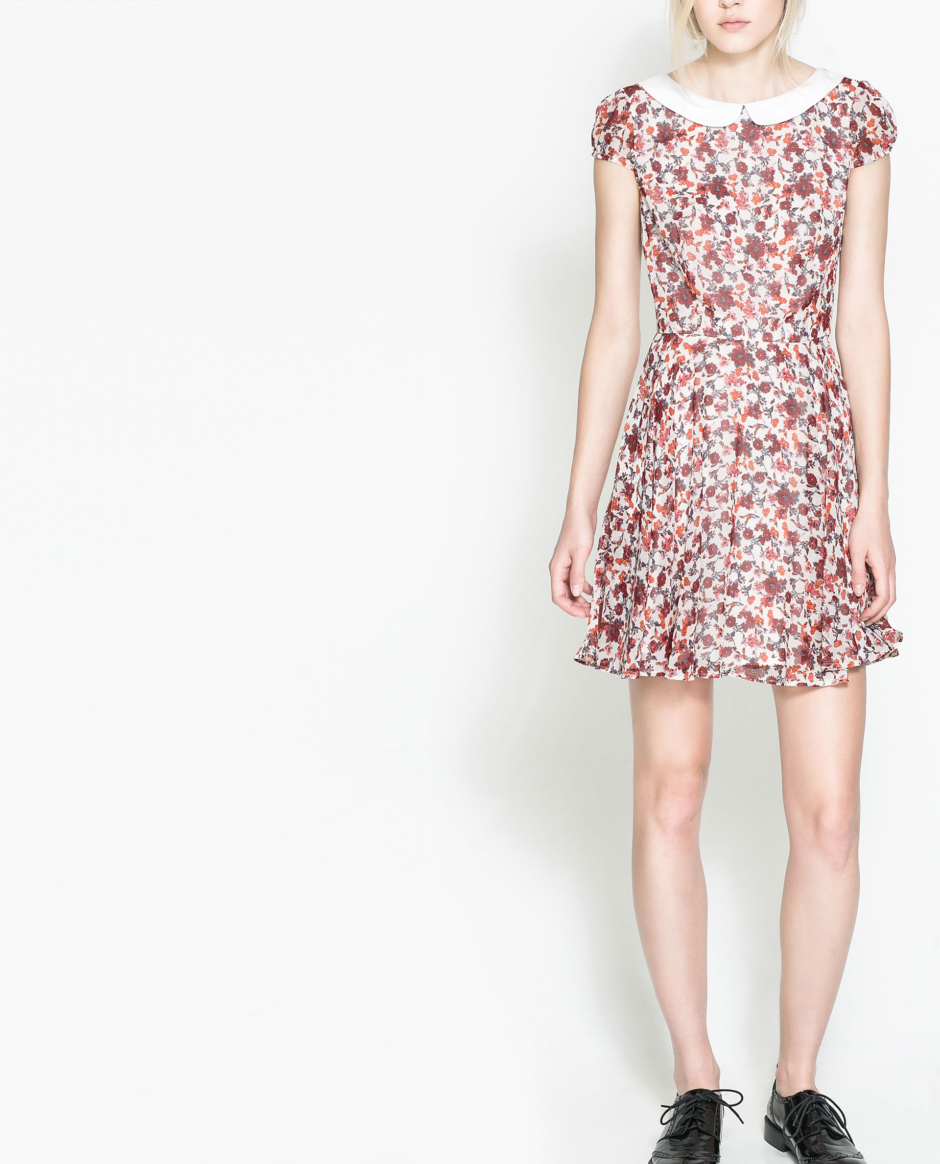 Zara Floral Print Dress in Purple (Wine) | Lyst Zara Floral Print Dress in Purple (Wine) | Lyst