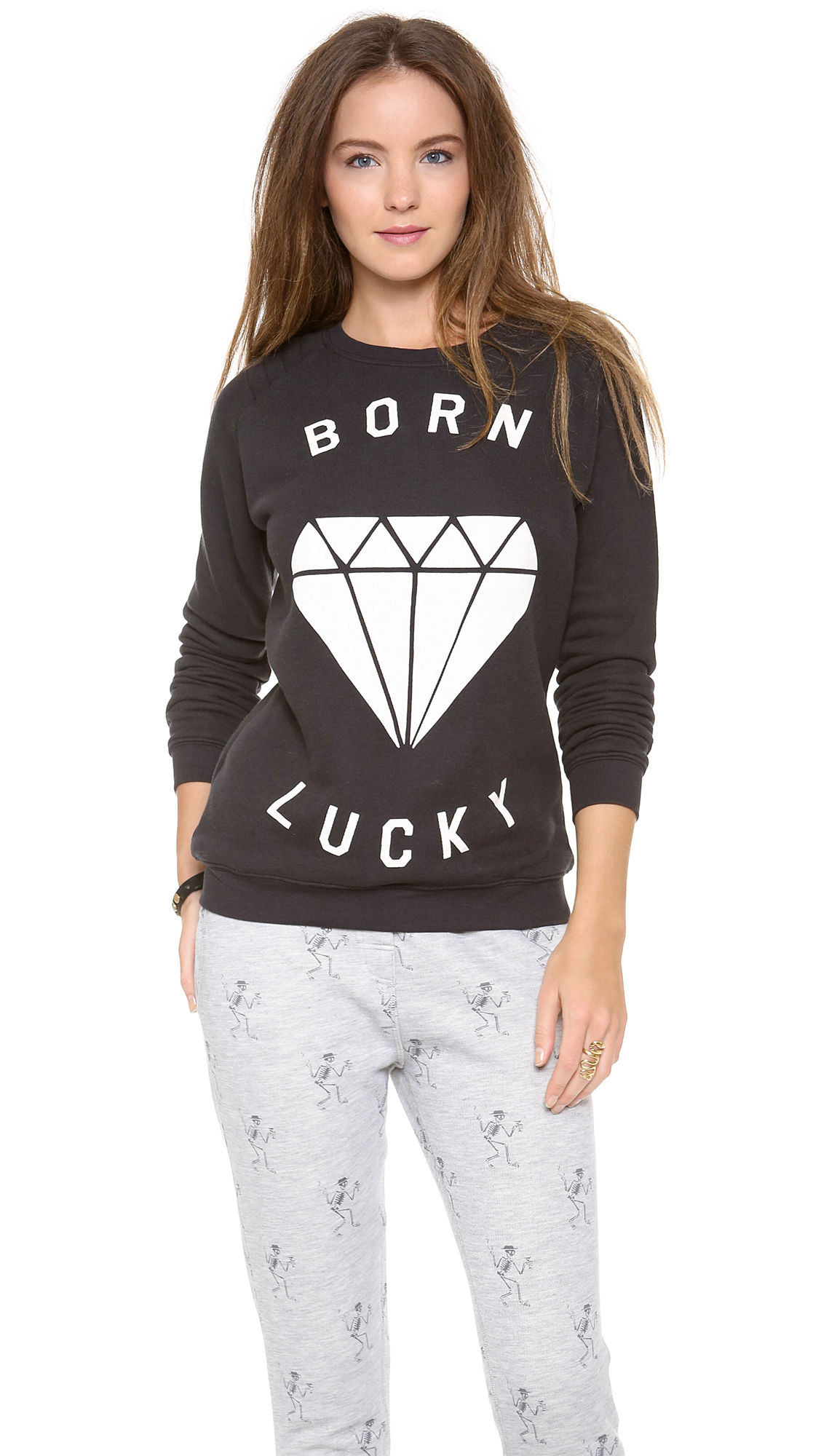 Zoe Karssen Born Lucky Sweatshirt in Black - Lyst