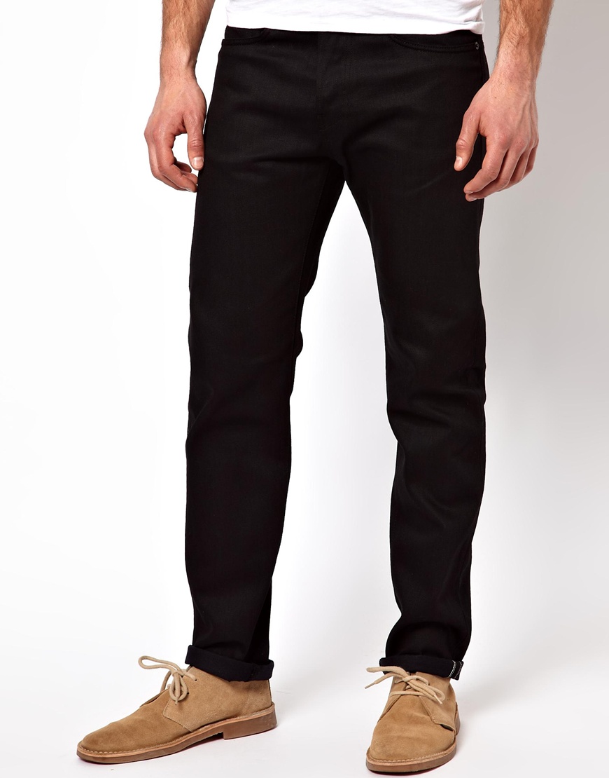 Edwin Jeans Ed-80 Slim Tapered Selvedge Denim in Black for Men
