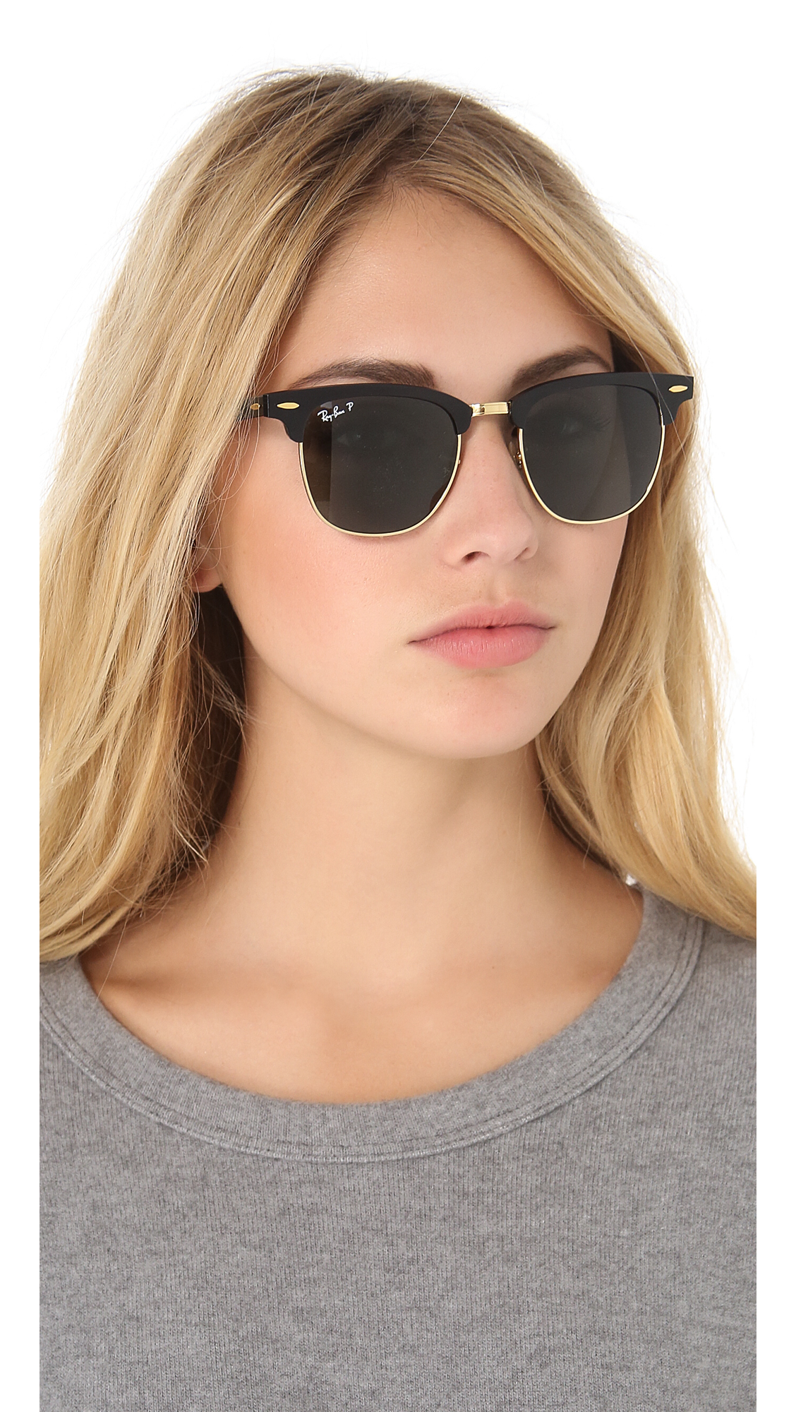Ray-Ban Oversized Two Tone Clubmaster Sunglasses in Black | Lyst