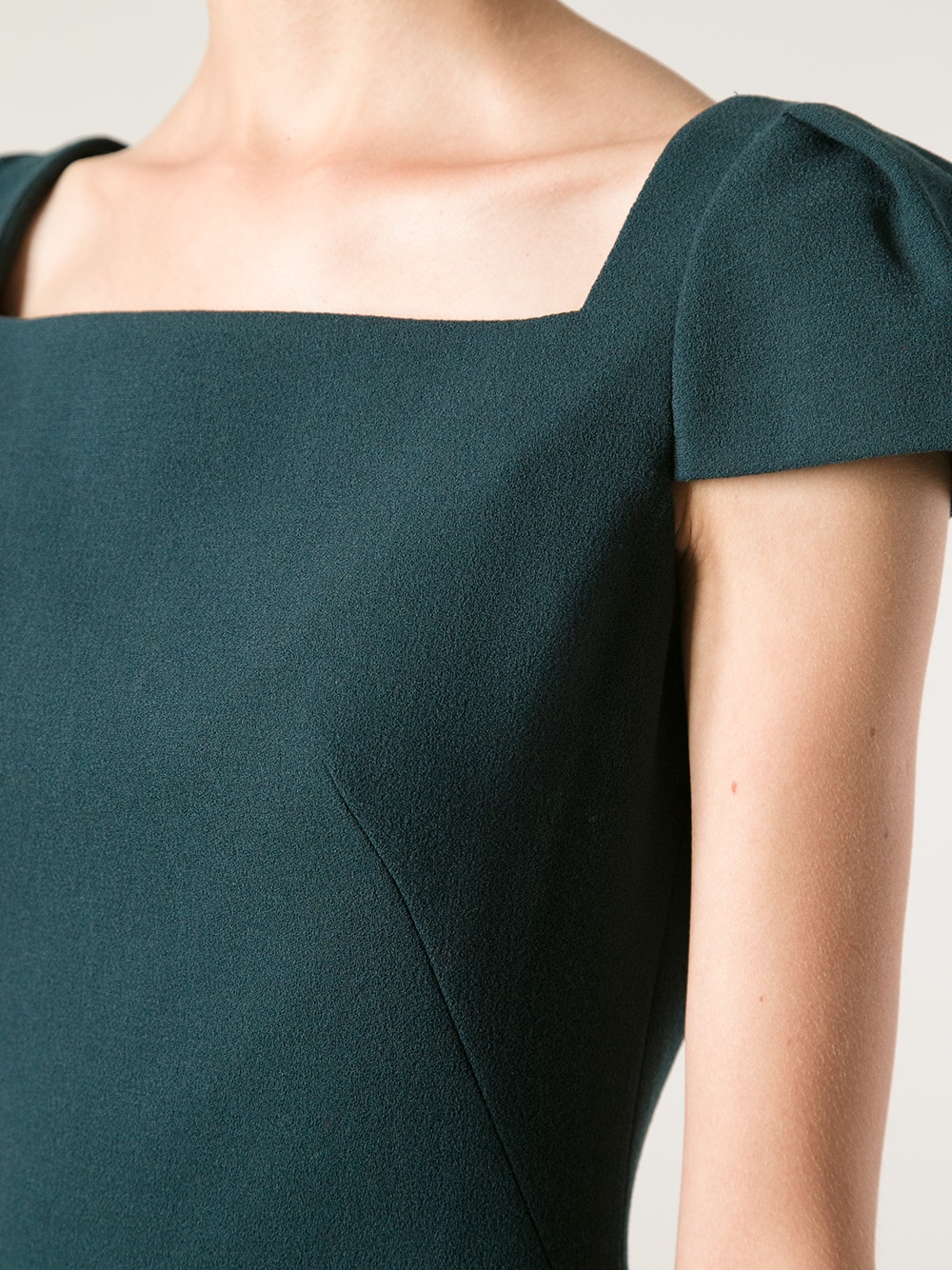 Lyst - Alexander mcqueen Crepe Cap Sleeve Mini Dress in Green