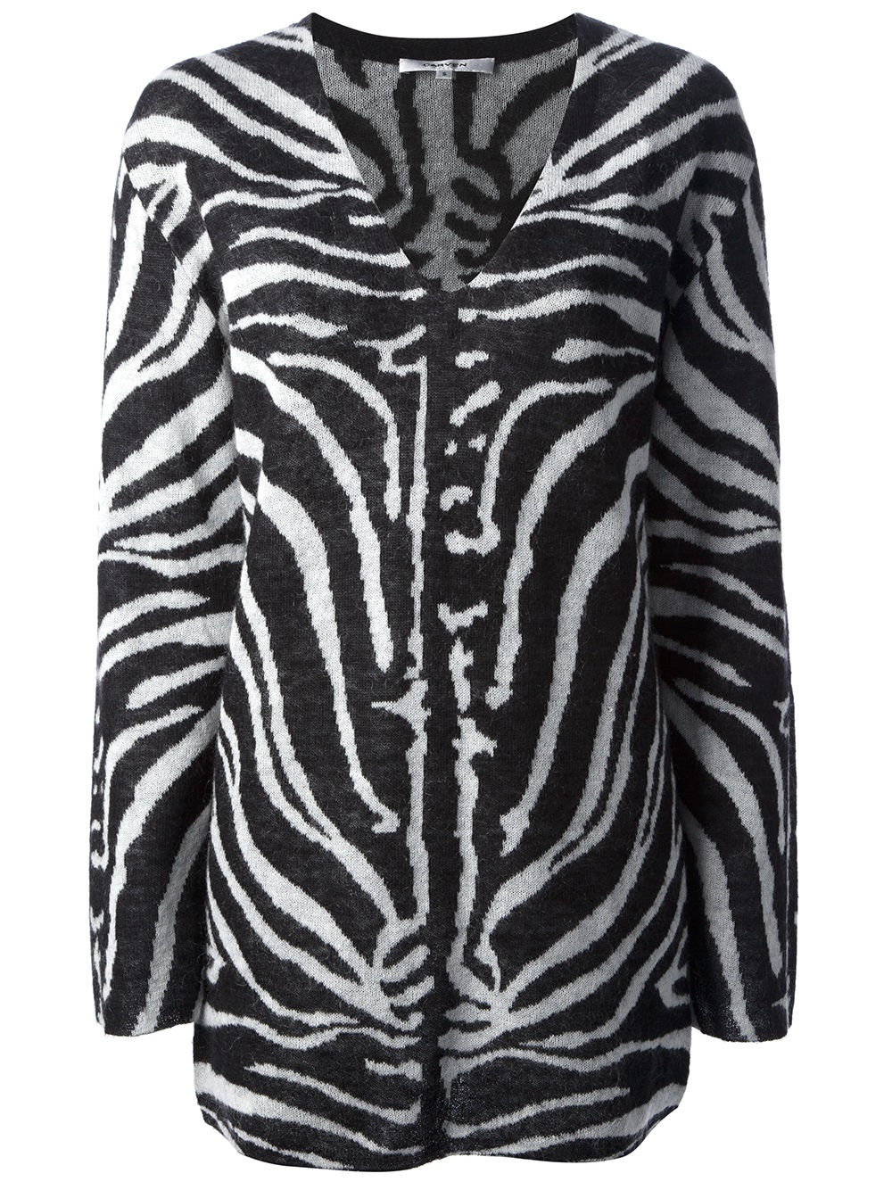 Lyst Carven Oversize Zebra Print Sweater in Black