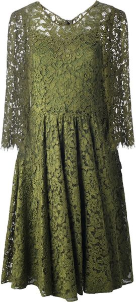 Dolce & Gabbana Lace Dress in Green | Lyst
