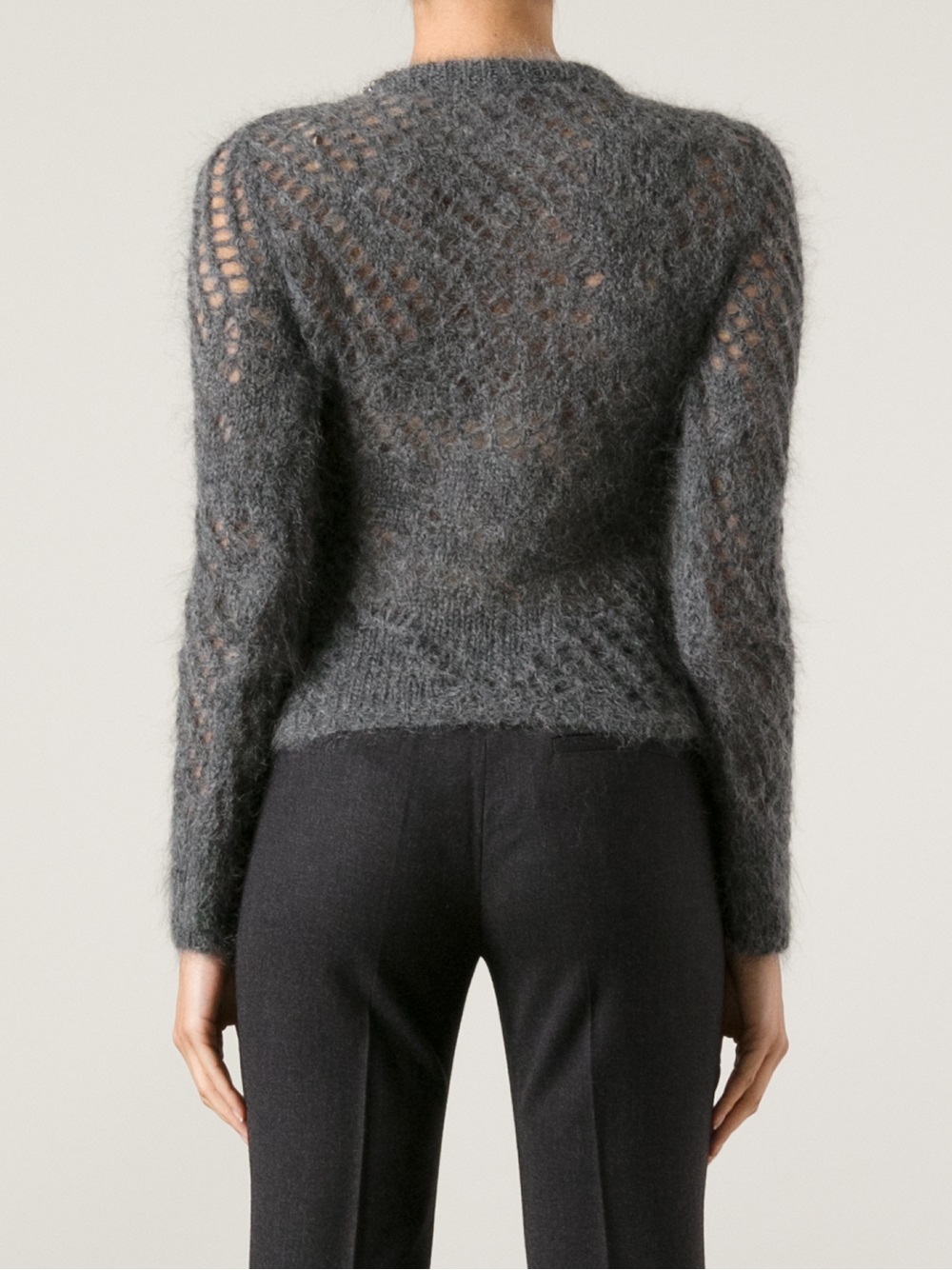 Ermanno Scervino Loose Knit Sweater in Grey (Gray) - Lyst