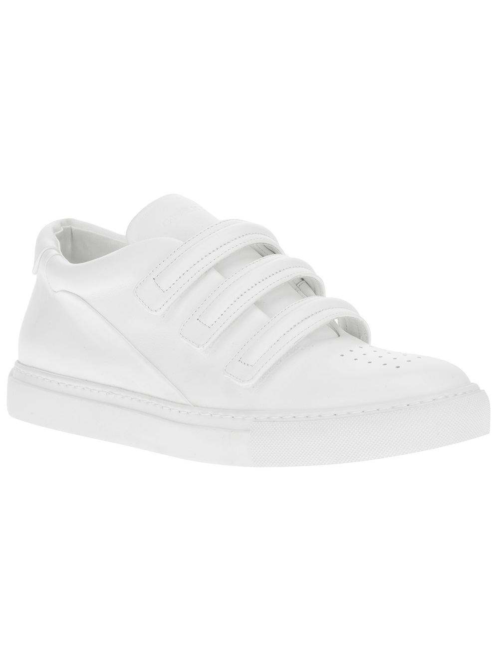 white velcro sneakers