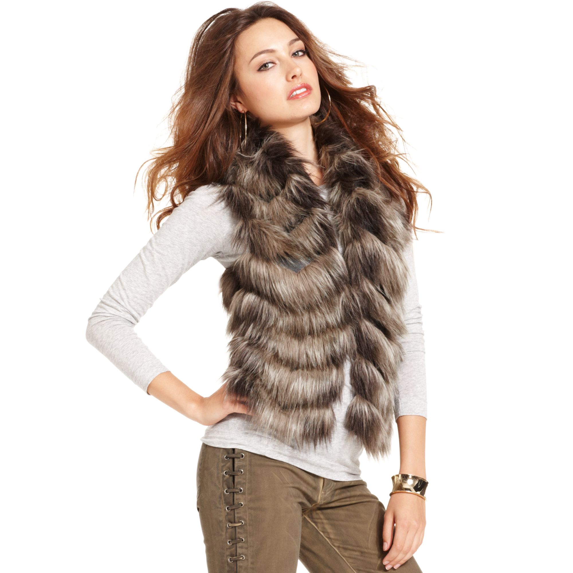 guess fur vest