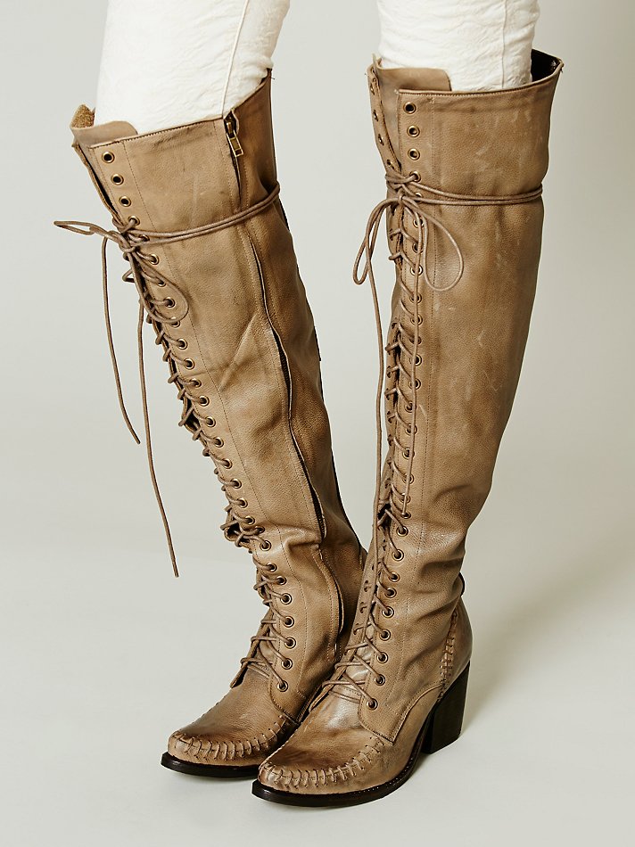 Jeffrey Campbell James Lace Up Boot in Khaki (Natural) - Lyst