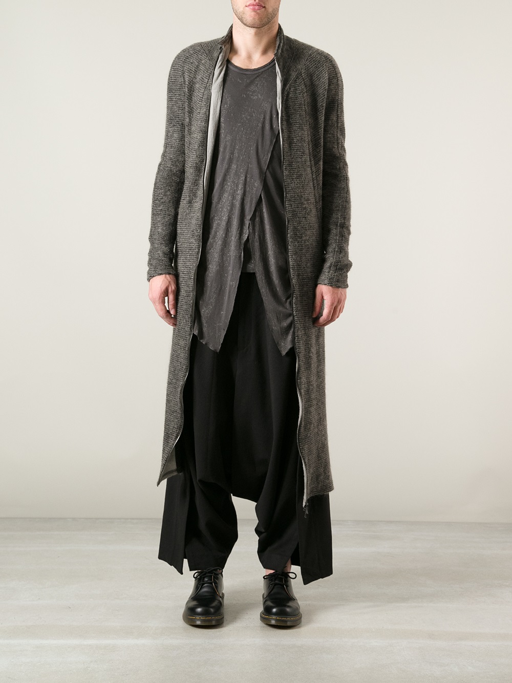 mens knee length cardigan