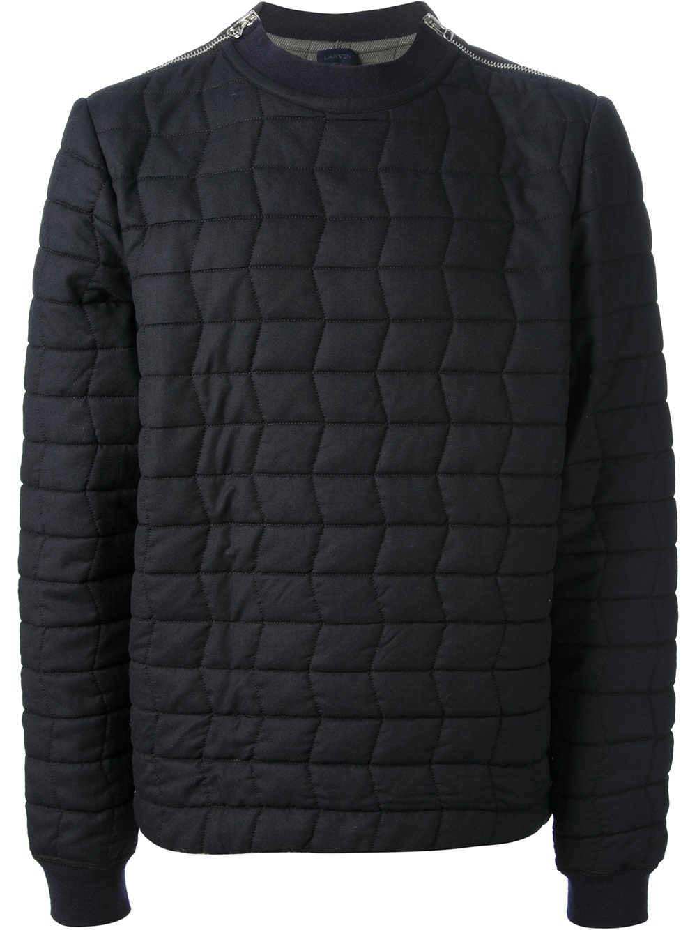 Lyst Lanvin Quilted Sweater in Blue for Men