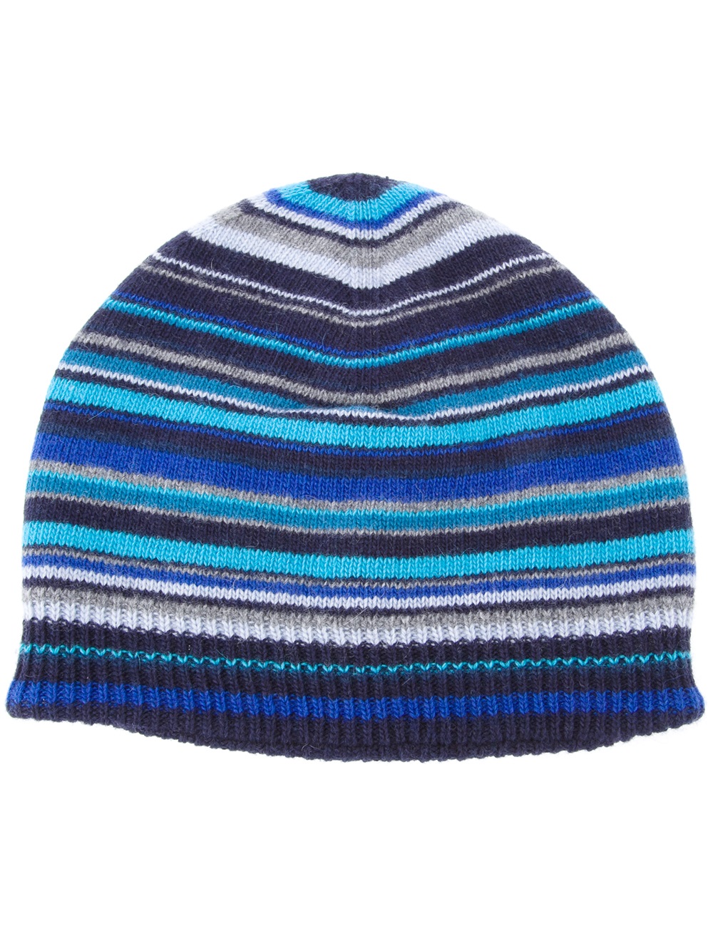 Paul Smith Striped Beanie Hat in Blue 