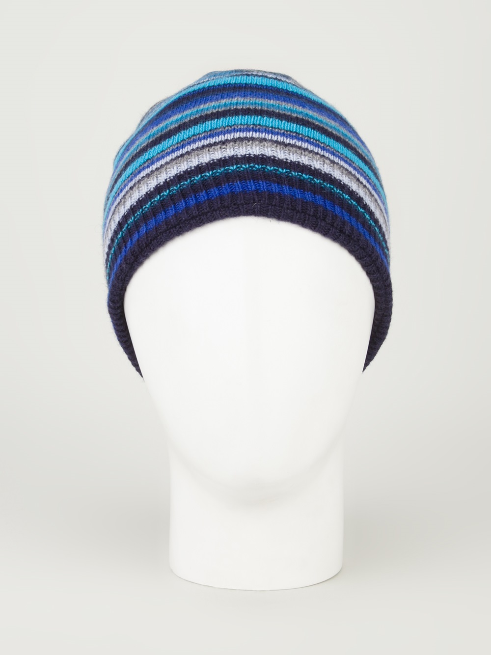 Paul Smith Striped Beanie Hat in Blue 