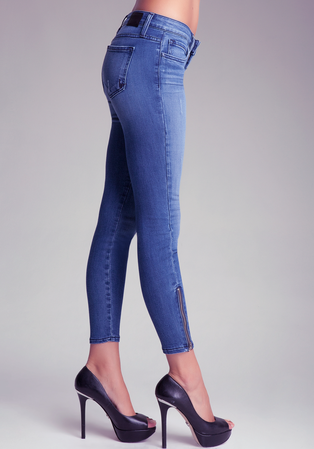 ankle zip skinny jeans