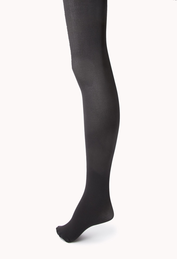 Lyst Forever 21 Classic Ribbed Tights in Black