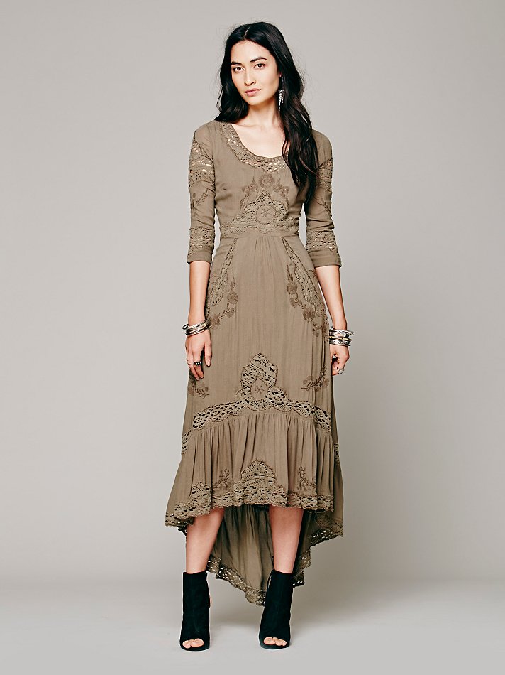 Free People Mexican Wedding Dress In Sage Green Lyst