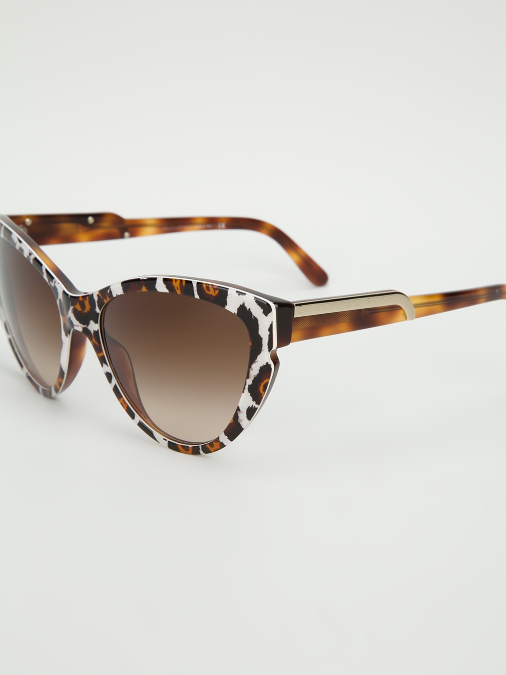 Lyst Stella McCartney Leopard Print Sunglasses in White