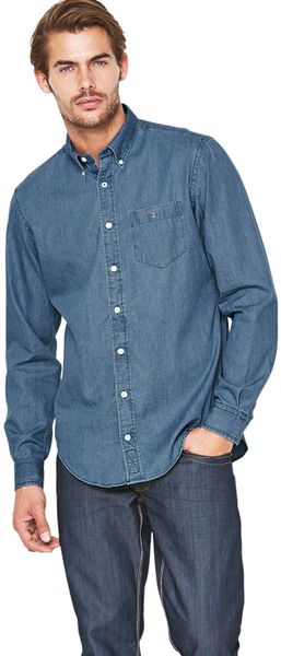 Gant Gant Denim Mens Long Sleeve Shirt in Blue for Men (light_indigo ...