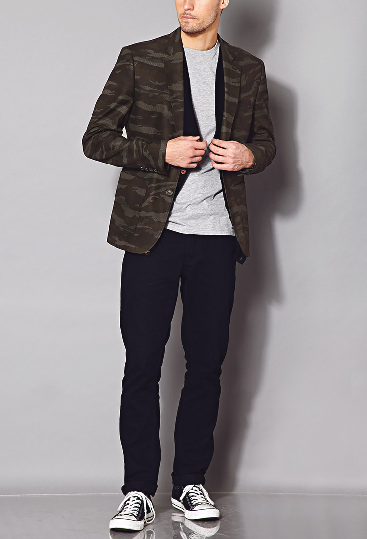 Forever 21 Dotted Camo Blazer in Green/Black (Green) for Men - Lyst