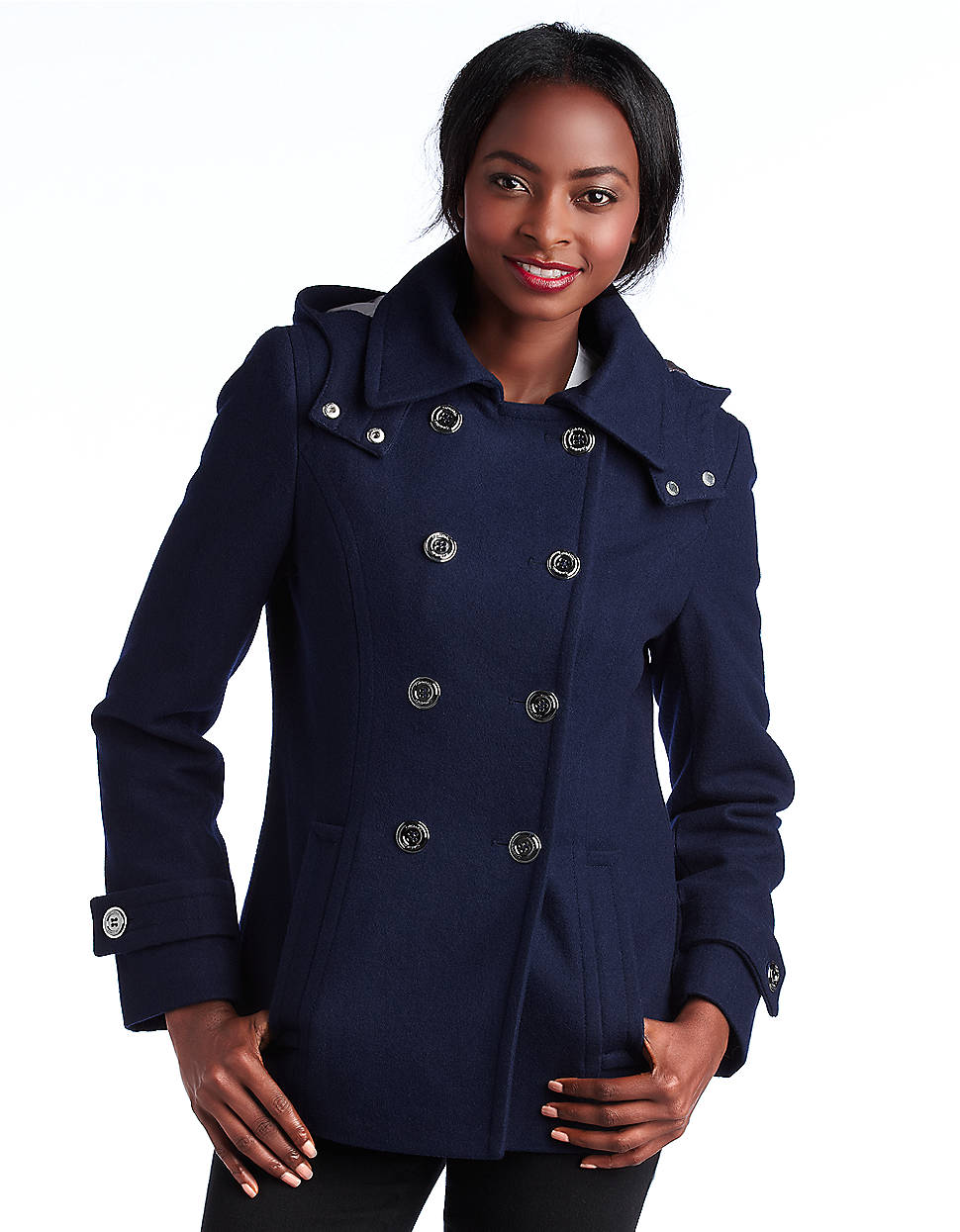 Calvin klein Hooded Pea Coat in Blue Lyst
