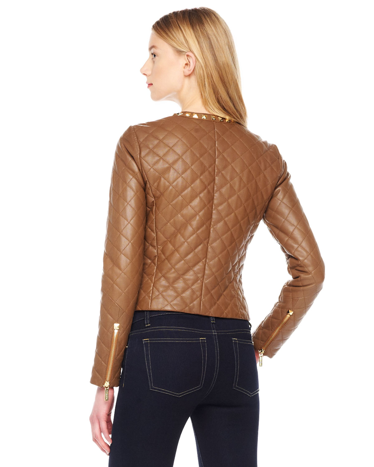 michael kors quilted moto jacket