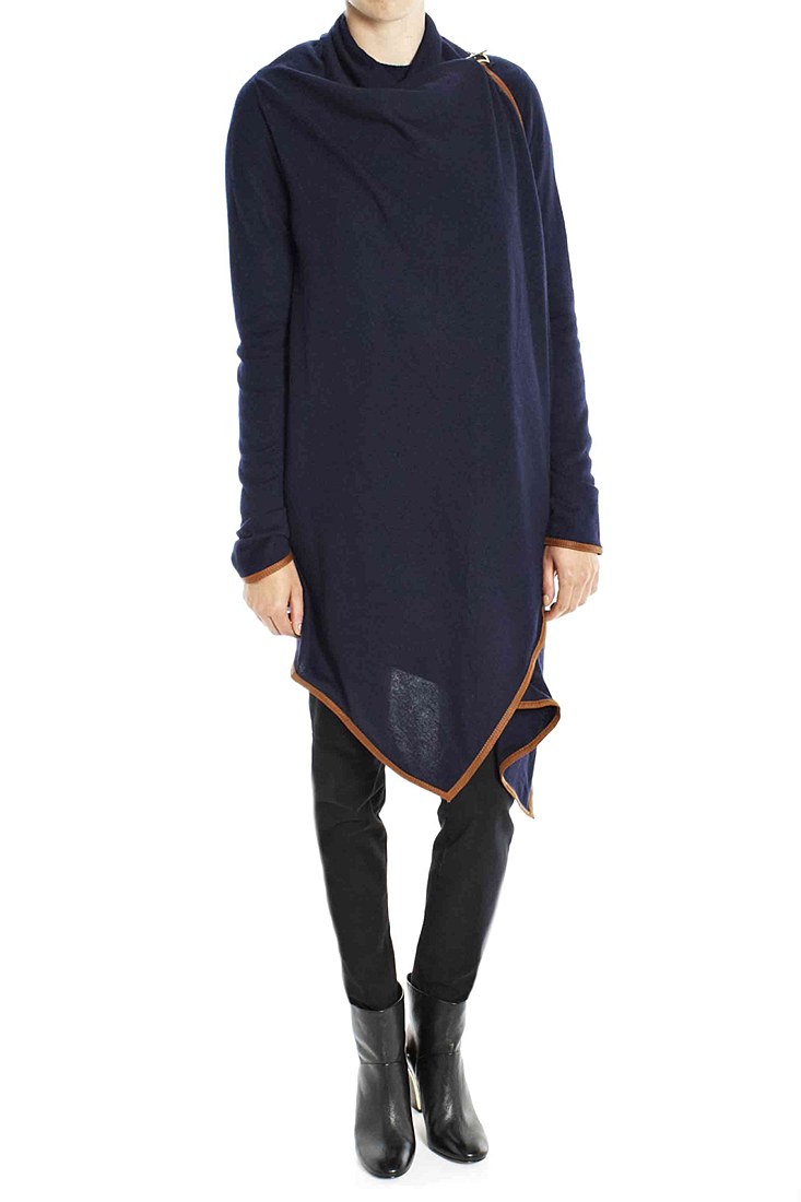 navy blue wrap sweater