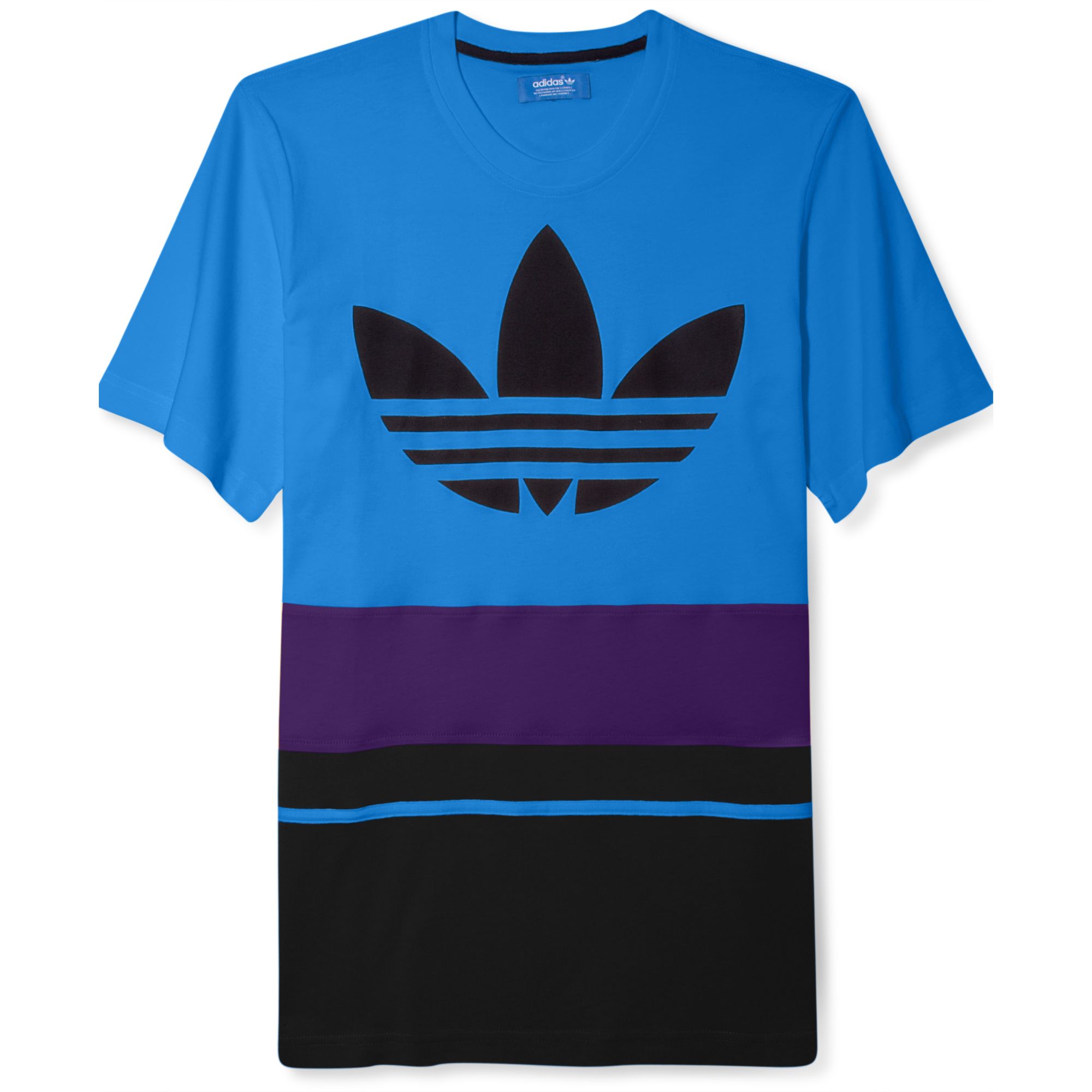 Adidas Adi Originals Shortsleeve Crew Neck Art Blocked T-shirt in Blue ...