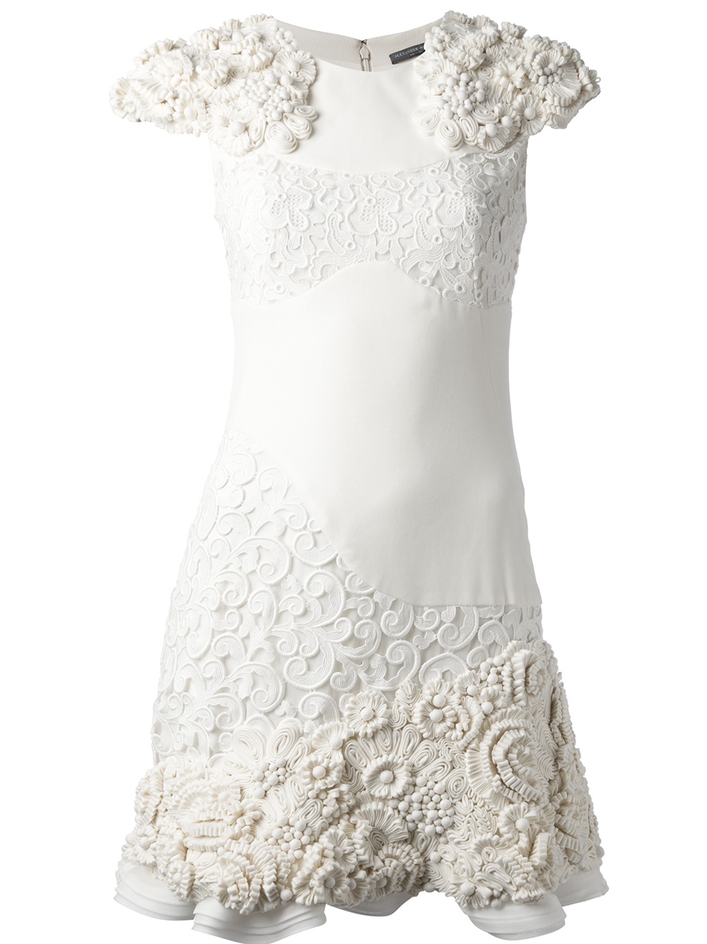 Alexander McQueen Floral Embellished Dress in White Lyst